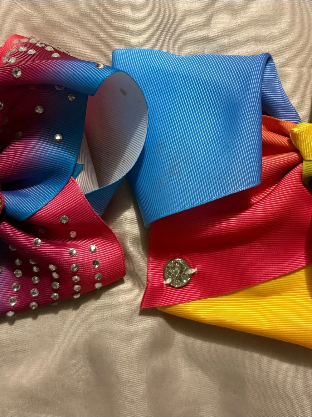JoJo Siwa Colorful Kids Hair Bow Set in Pink, Purple, Blue, White, Yellow
